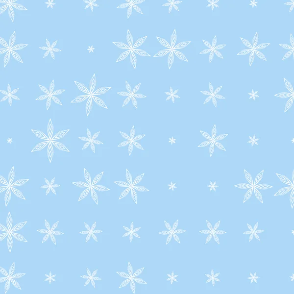 Jul abstrakt snöflingor mönster bakgrund — Stock vektor