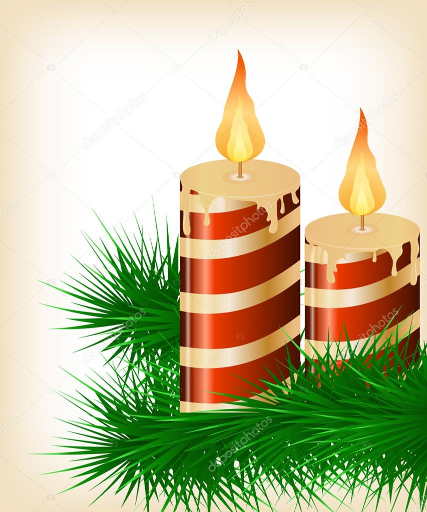 Christmas candle decorate card