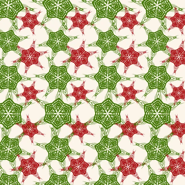 Natal abstrato flocos de neve padrão fundo — Vetor de Stock