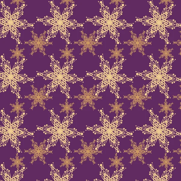 Navidad abstracto copos de nieve patrón de fondo — Vector de stock