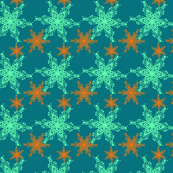 Navidad abstracto copos de nieve patrón de fondo — Archivo Imágenes Vectoriales