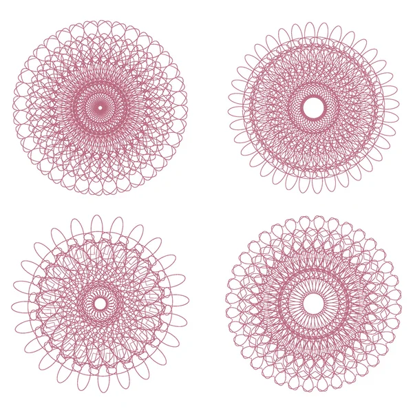 Certificat Rosettes Guilloche Éléments décoratifs — Image vectorielle