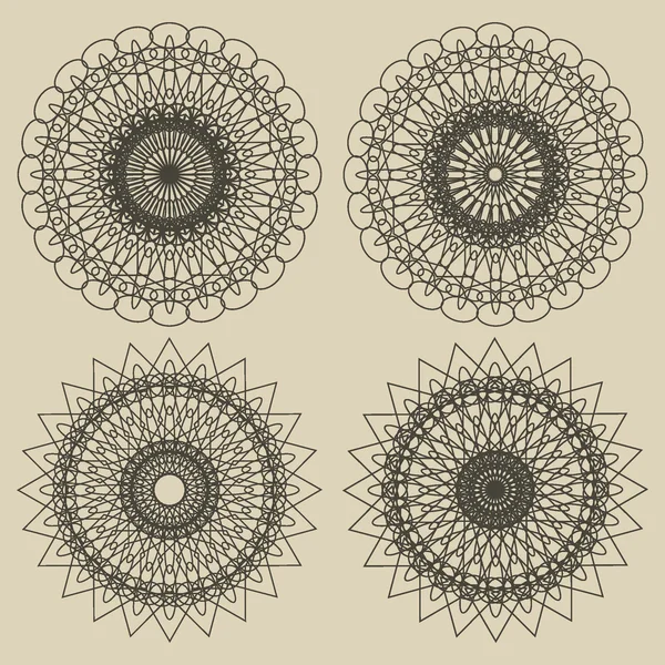 Certificat Rosettes Guilloche Éléments décoratifs — Image vectorielle