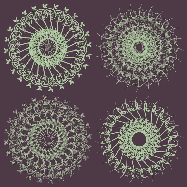 Certificat Rosettes Guilloche Éléments décoratifs — Image vectorielle