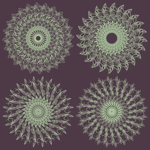 Certificat Rosettes Guilloche Éléments décoratifs — Image vectorielle