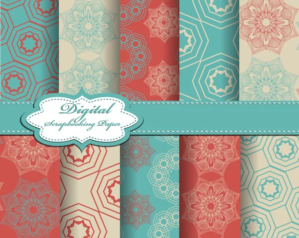 Set van abstracte patroon papieren voor scrapbook — Stockvector