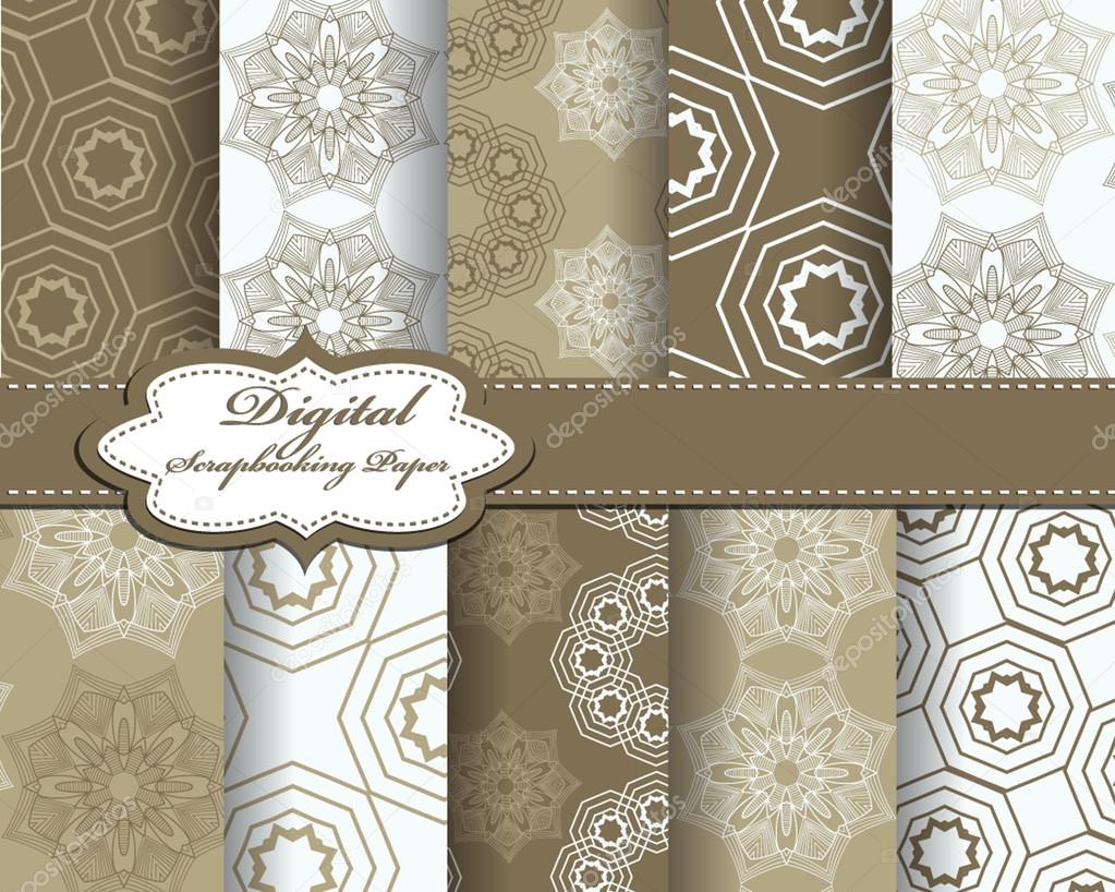 Set of abstract pattern papers  for scrapbook