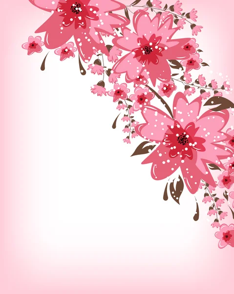 Romantische achtergrond met bloemen — Stockvector