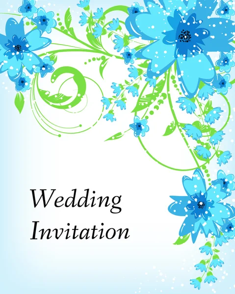 Ślubne Zaproszenia karty z kwiatami — Wektor stockowy