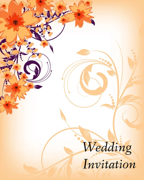 Весільна листівка з квітами — стоковий вектор