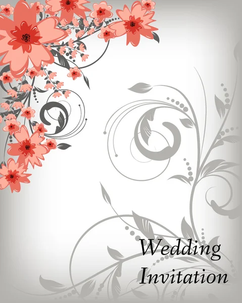 Svatební pozvánky s květinami — Stockový vektor
