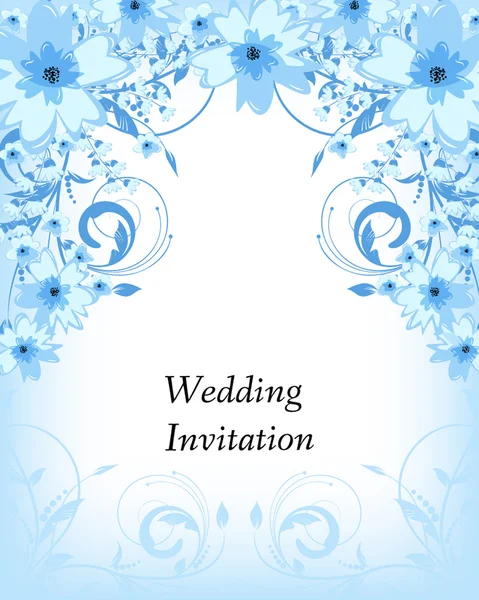 Wedding invitation card with flowers — Stock Vector