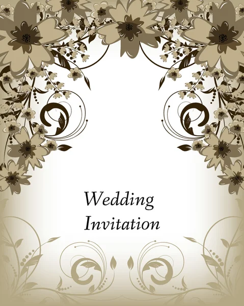 結婚式招待状の花を持つ — ストックベクタ