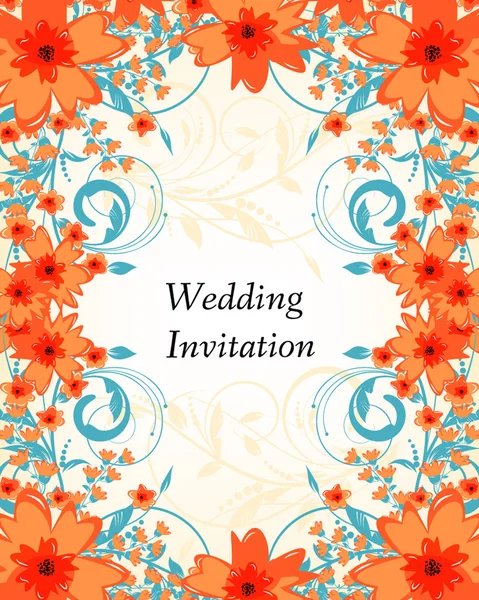 Весільна листівка з квітами — стоковий вектор