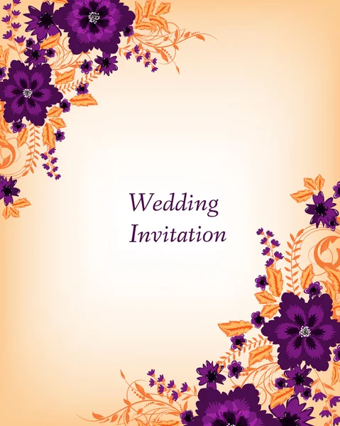 結婚式招待状の花を持つ — ストックベクタ
