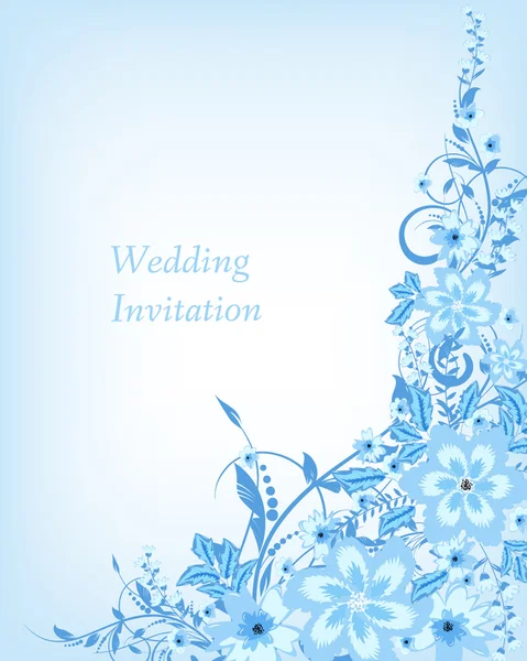 Carte d'invitation de mariage avec des fleurs — Image vectorielle