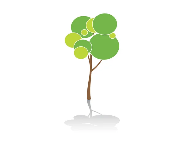 Yeşil daireler ağaç logosu — Stok Vektör