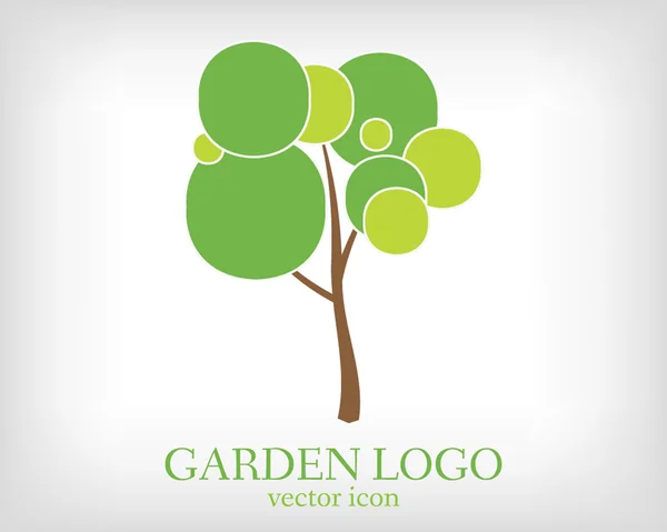 Green tree Garden logo — Stock Vector