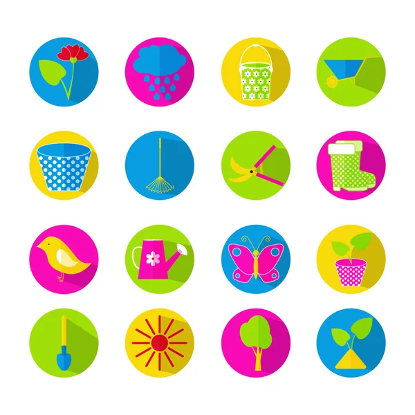 Gardening icons set — Stock Vector