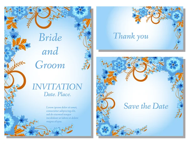 Wedding flower invitation — Stock Vector