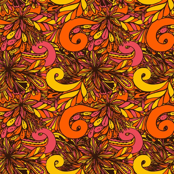 Oranžové bezešvých textur s květinami — Stockový vektor