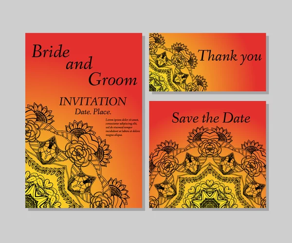 Invitación floral de boda — Archivo Imágenes Vectoriales