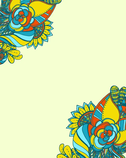 Texture dessinée à la main avec des fleurs — Image vectorielle