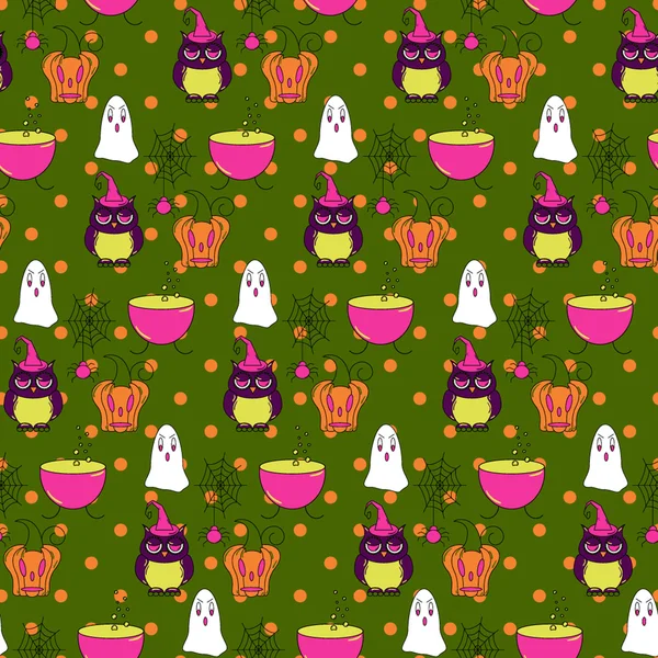 Patrón de Halloween sin costuras — Vector de stock