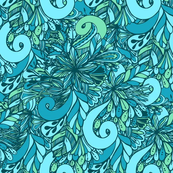 Modré bezešvých textur s květinami — Stockový vektor