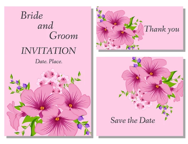 Convite de flor de casamento — Vetor de Stock