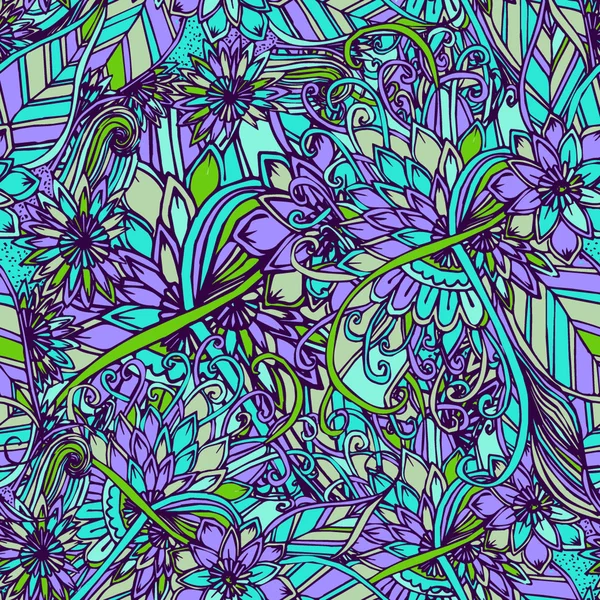 抽象的な花とのシームレスなテクスチャ — ストックベクタ