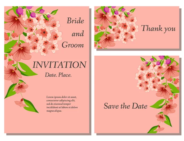 Boda flor invitación — Archivo Imágenes Vectoriales