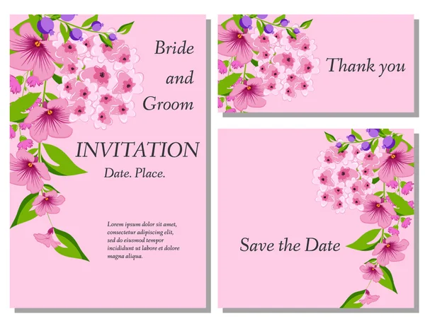 Boda flor invitación — Archivo Imágenes Vectoriales