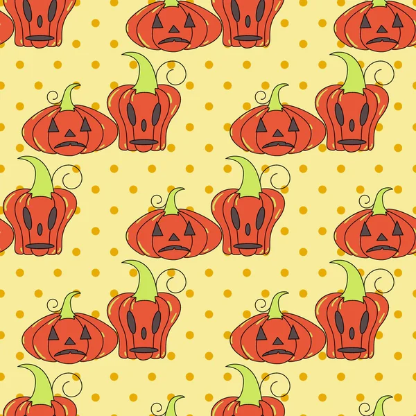 Patrón de halloween sin costuras con calabazas — Archivo Imágenes Vectoriales