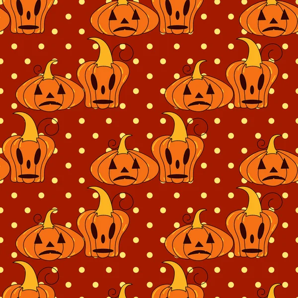 Seamless Halloween pattern with pumpkins — Stock Vector