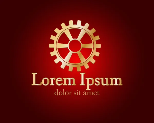 Logo engrenage doré — Image vectorielle
