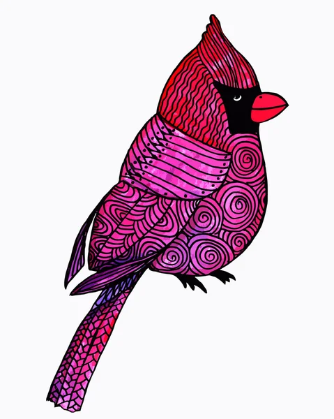 Oiseau dessiné main — Image vectorielle