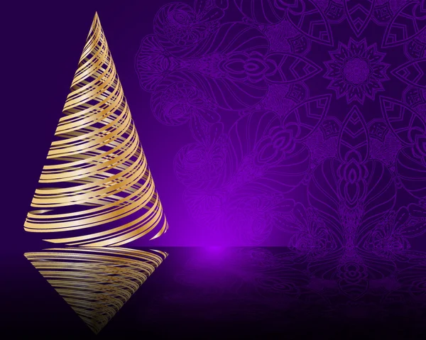 Fondo púrpura con árbol de Navidad — Archivo Imágenes Vectoriales