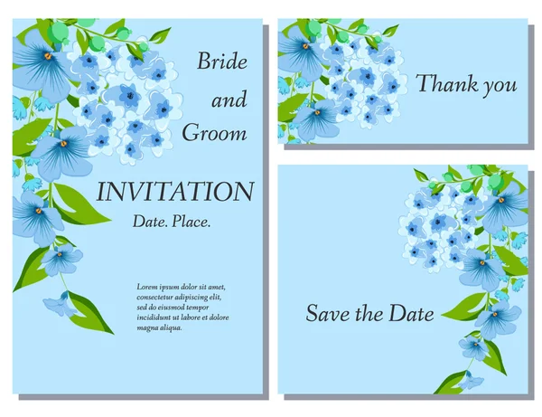 Wedding flower invitation — Stock Vector