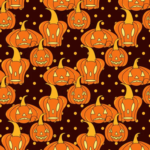 Płynny wzór halloween z dyni — Wektor stockowy