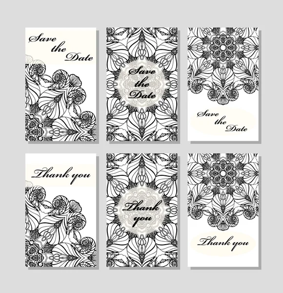 Plantillas de tarjetas florales vintage — Vector de stock