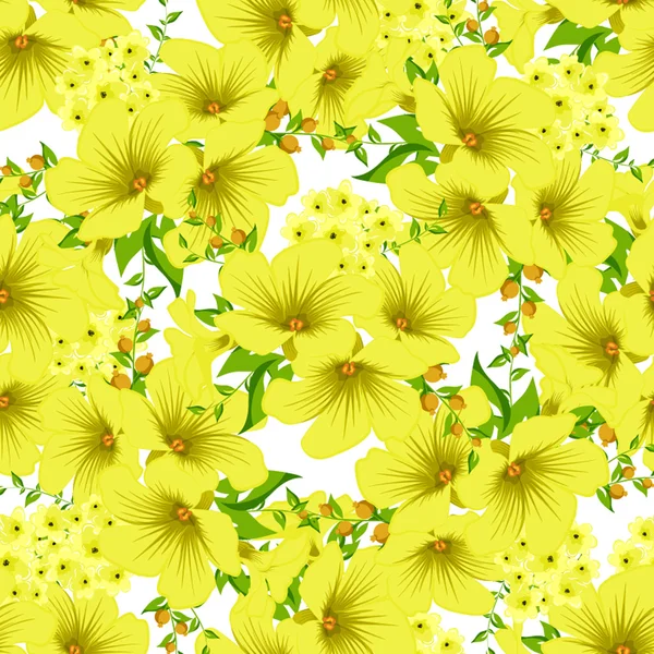 Yellow floral seamless pattern — Stock Vector