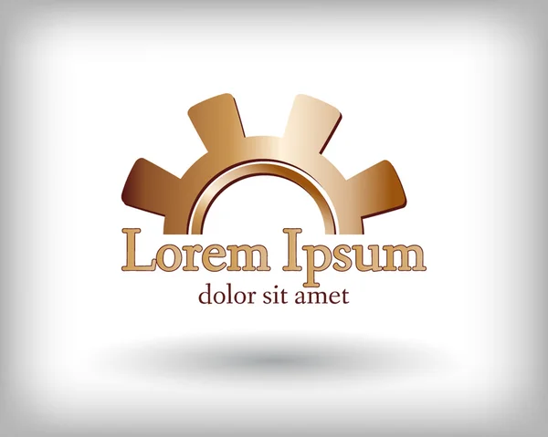 Gouden versnelling logo — Stockvector