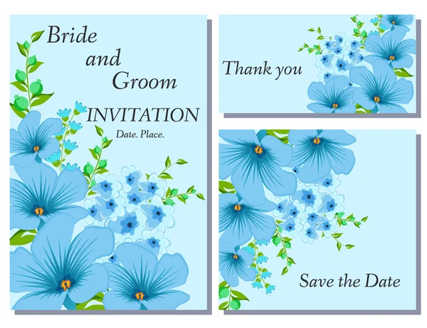 Invito di nozze fiore — Vettoriale Stock