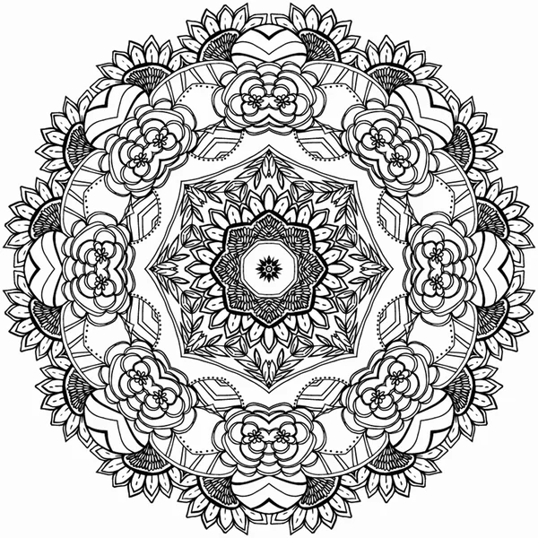 Mandala-Muster mit runden Ornamenten — Stockvektor