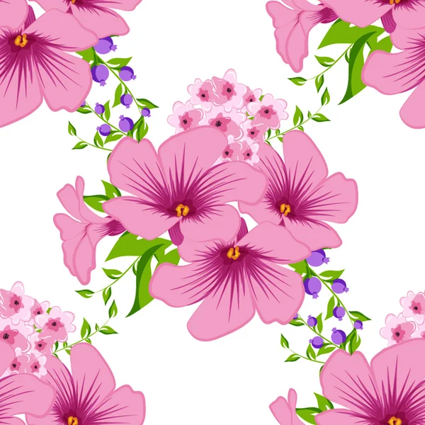 Motif floral rose sans couture — Image vectorielle