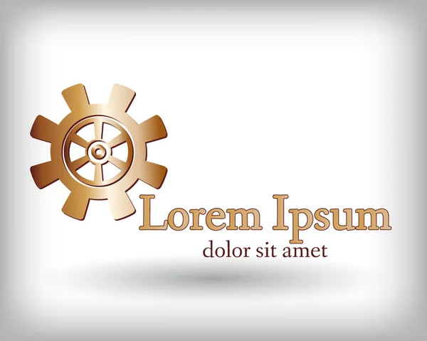 Gouden versnelling logo — Stockvector