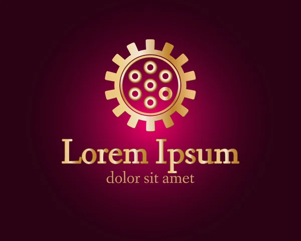 Logo engrenage doré — Image vectorielle