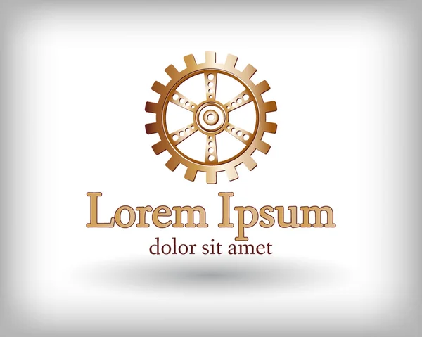 Gouden versnelling logo — Stockvector