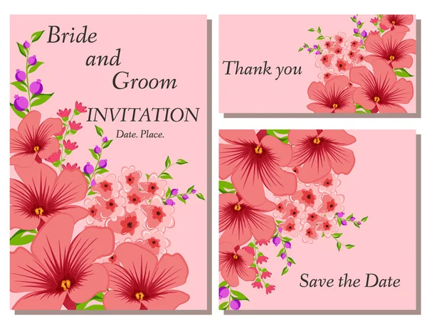 Invito di nozze fiore — Vettoriale Stock